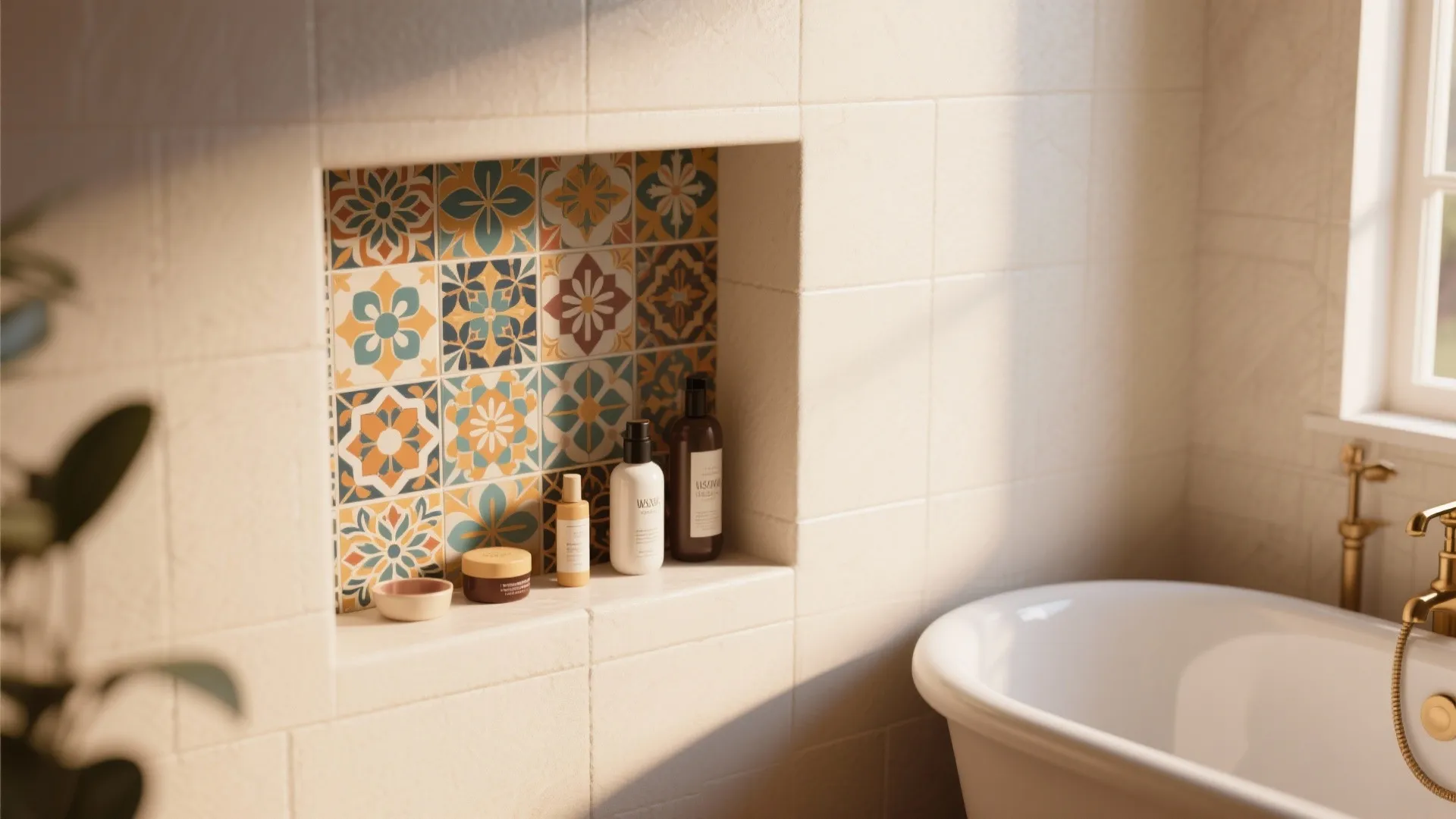 5. Built‑In Niches with Accent Tile