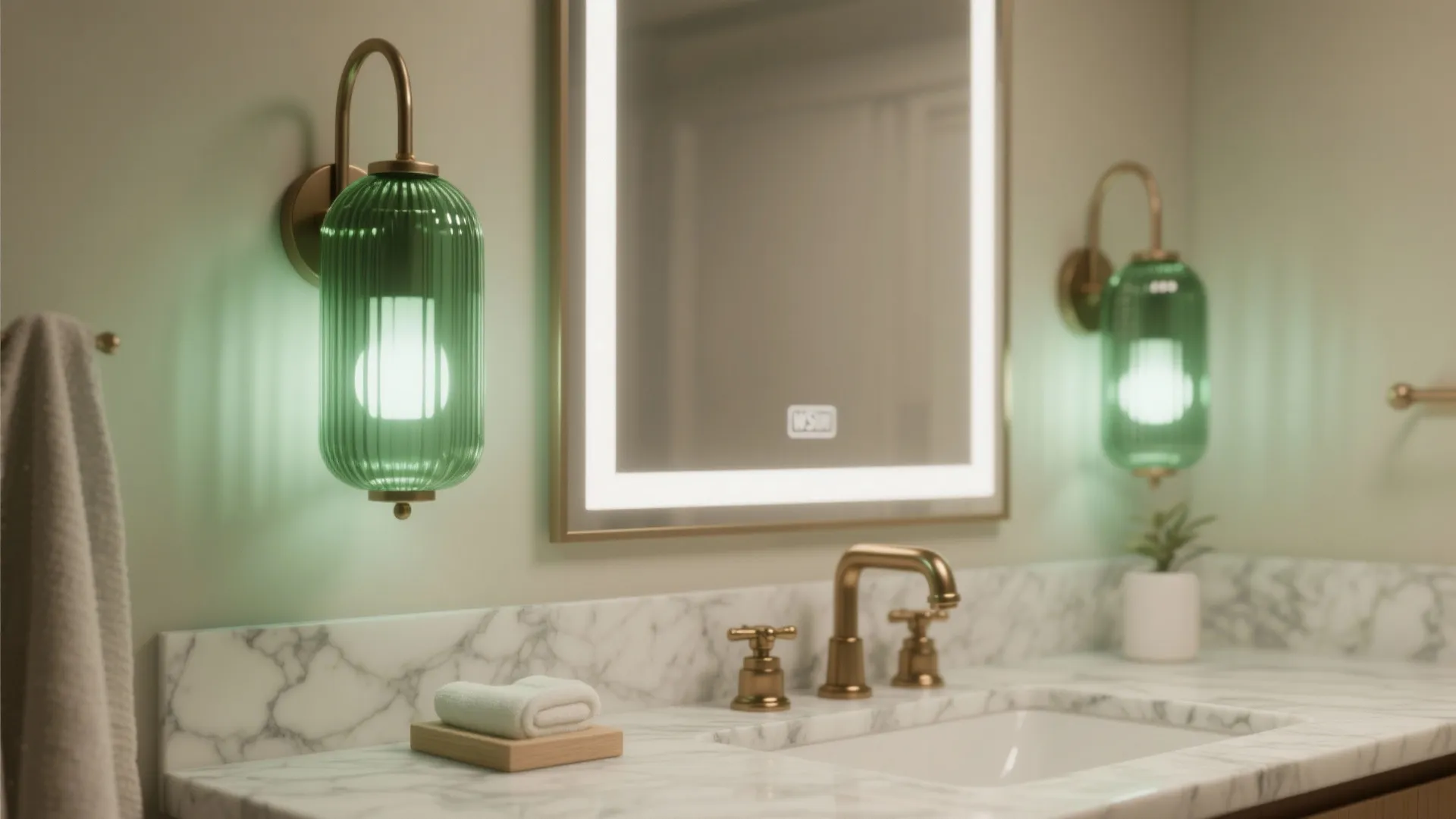 2. Accent lighting above bathroom mirrors