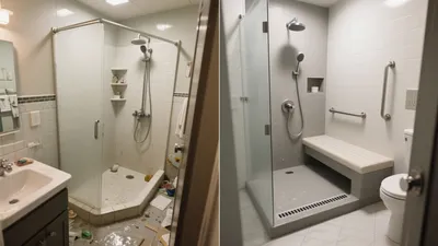 Accessible Bathroom Renovation with Walk-In Shower & Built-In Bench