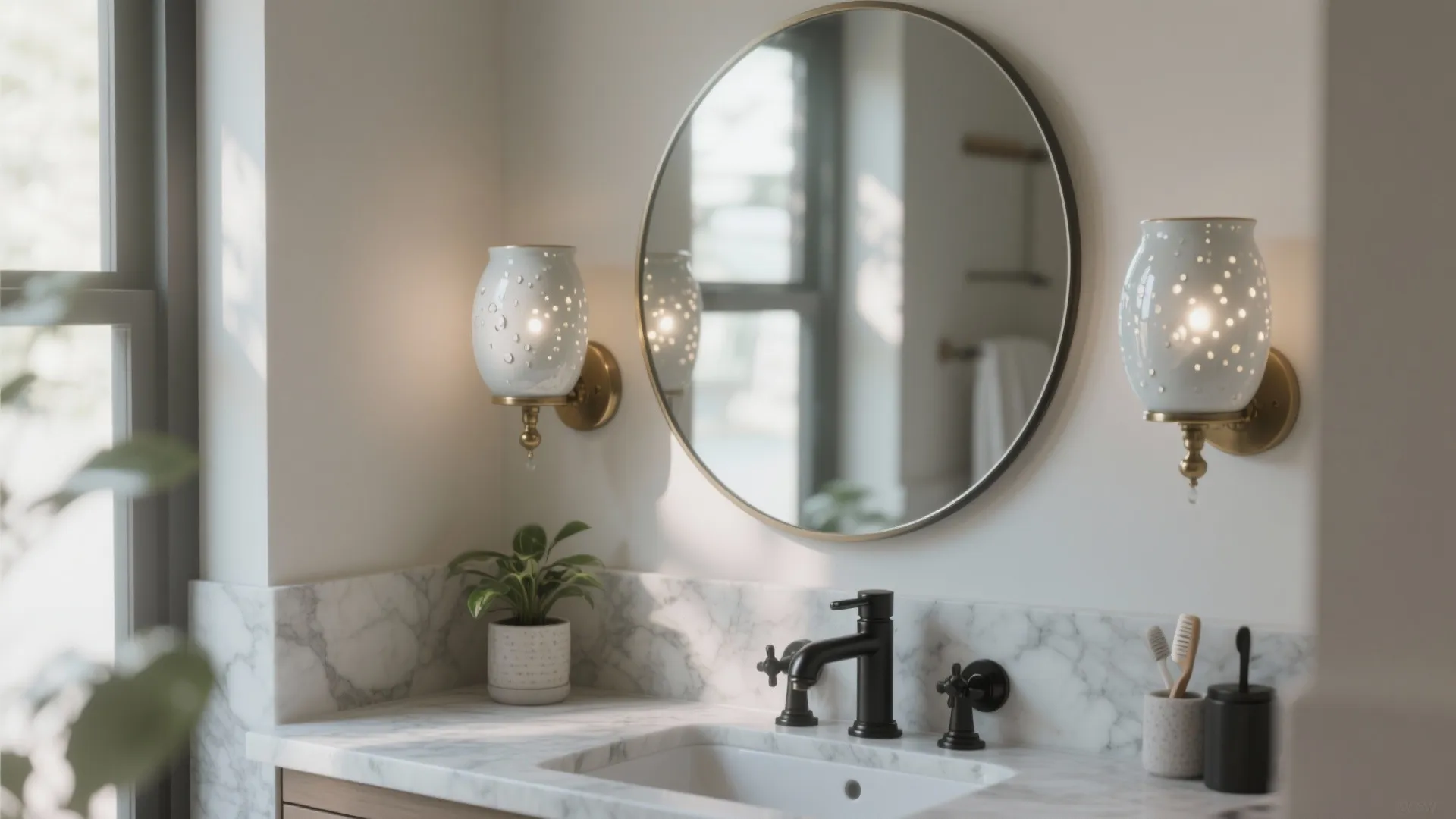 4. Moisture-resistant ceramic for bathroom nooks