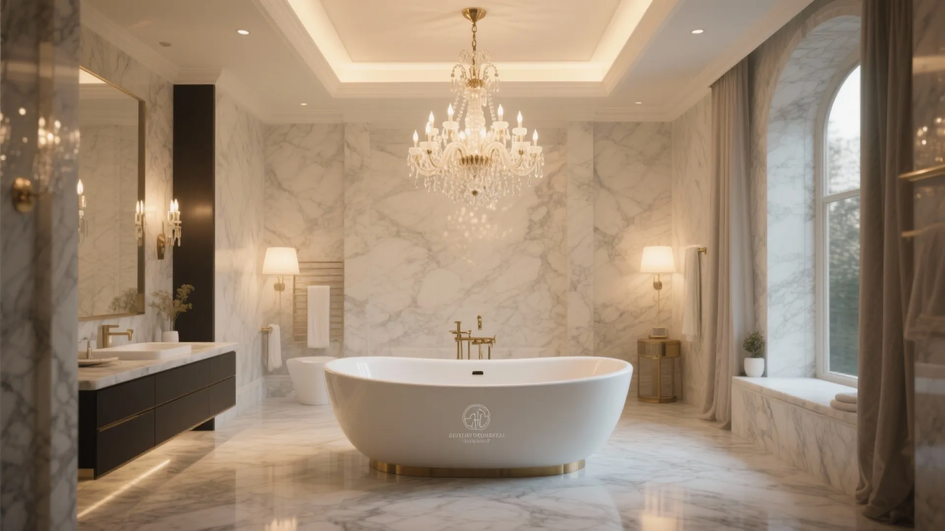 7. Statement Lighting Over the Tub