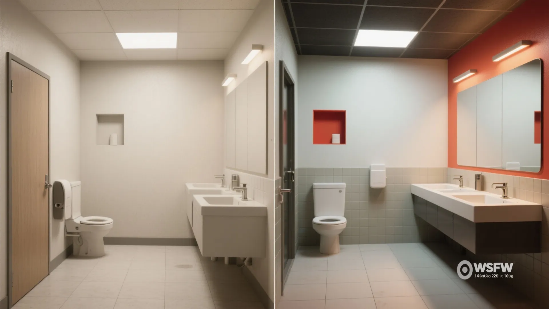 5. Small bathrooms: think color strategy and lighting harmony