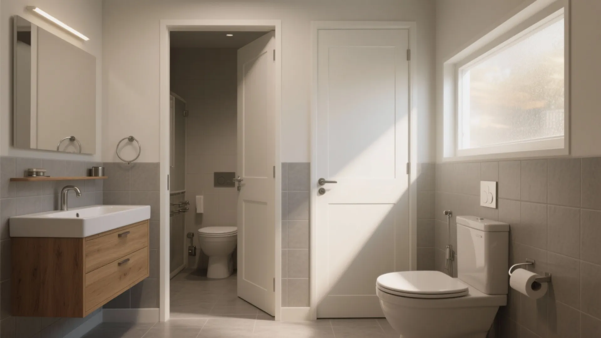 Standard Bathroom Door Sizes: 5 Small-Space Ideas: Practical bathroom door size guide plus five design inspirations to make small bathrooms feel bigger