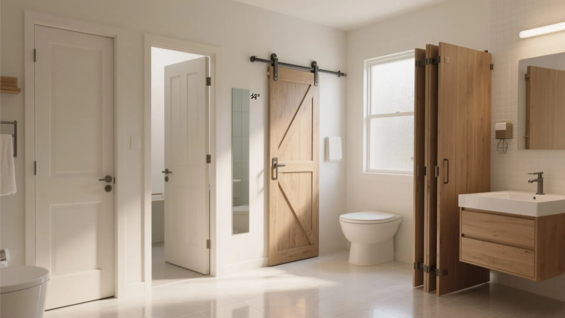 Typical Bathroom Door Sizes: 5 Small-Space Ideas: Practical bathroom door size ideas and space-saving tips from a senior interior designer