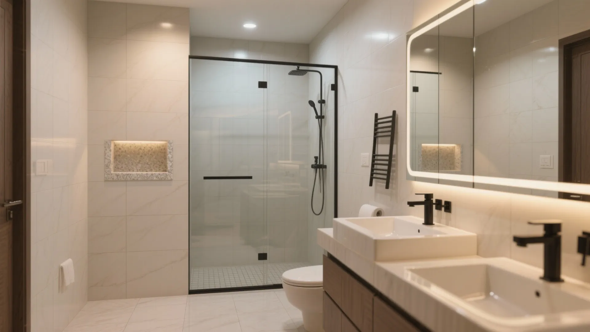 Bathrooms That Feel Bigger: Light, Glass, and Niches