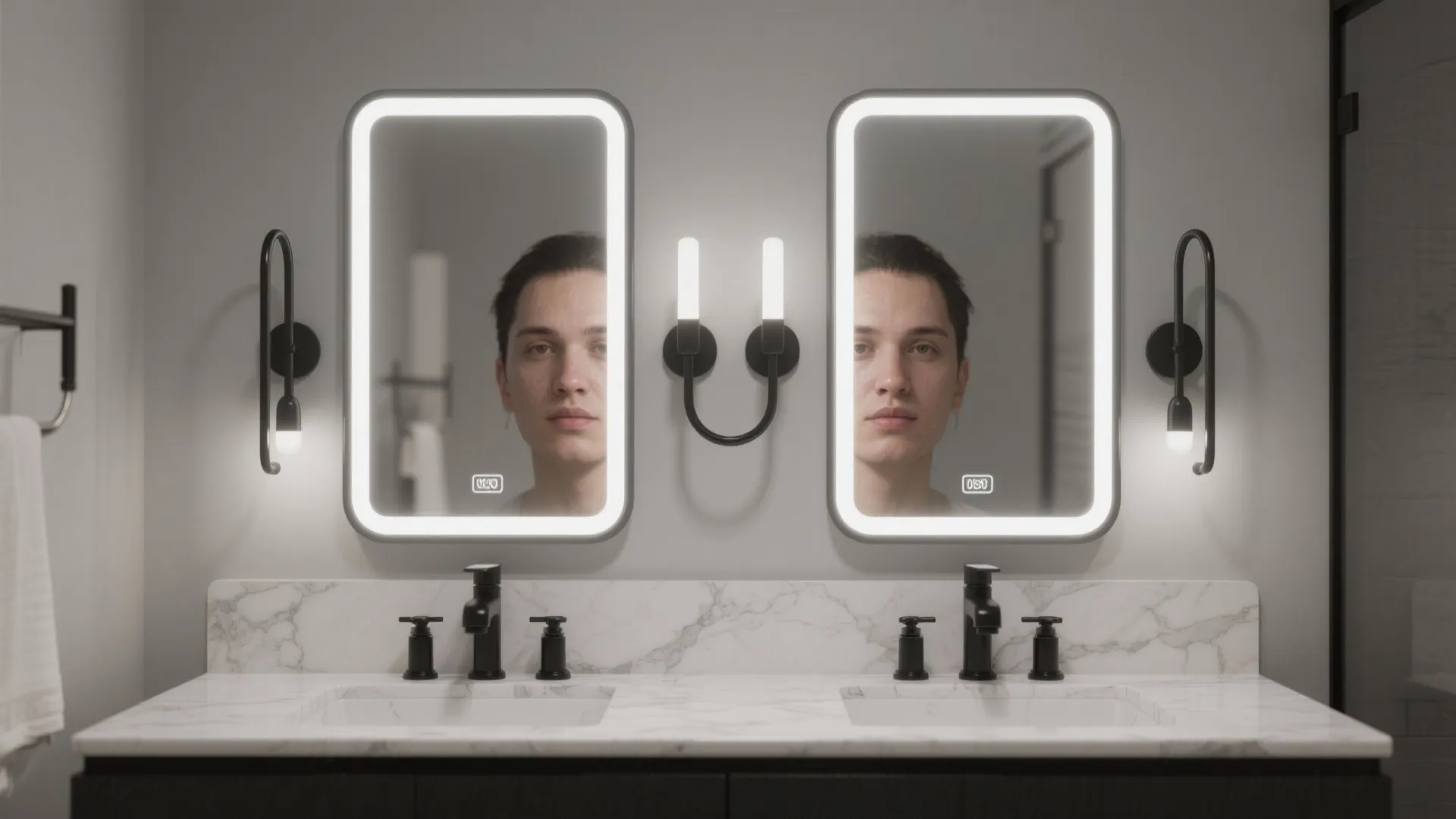 4. Layered lighting in bathrooms