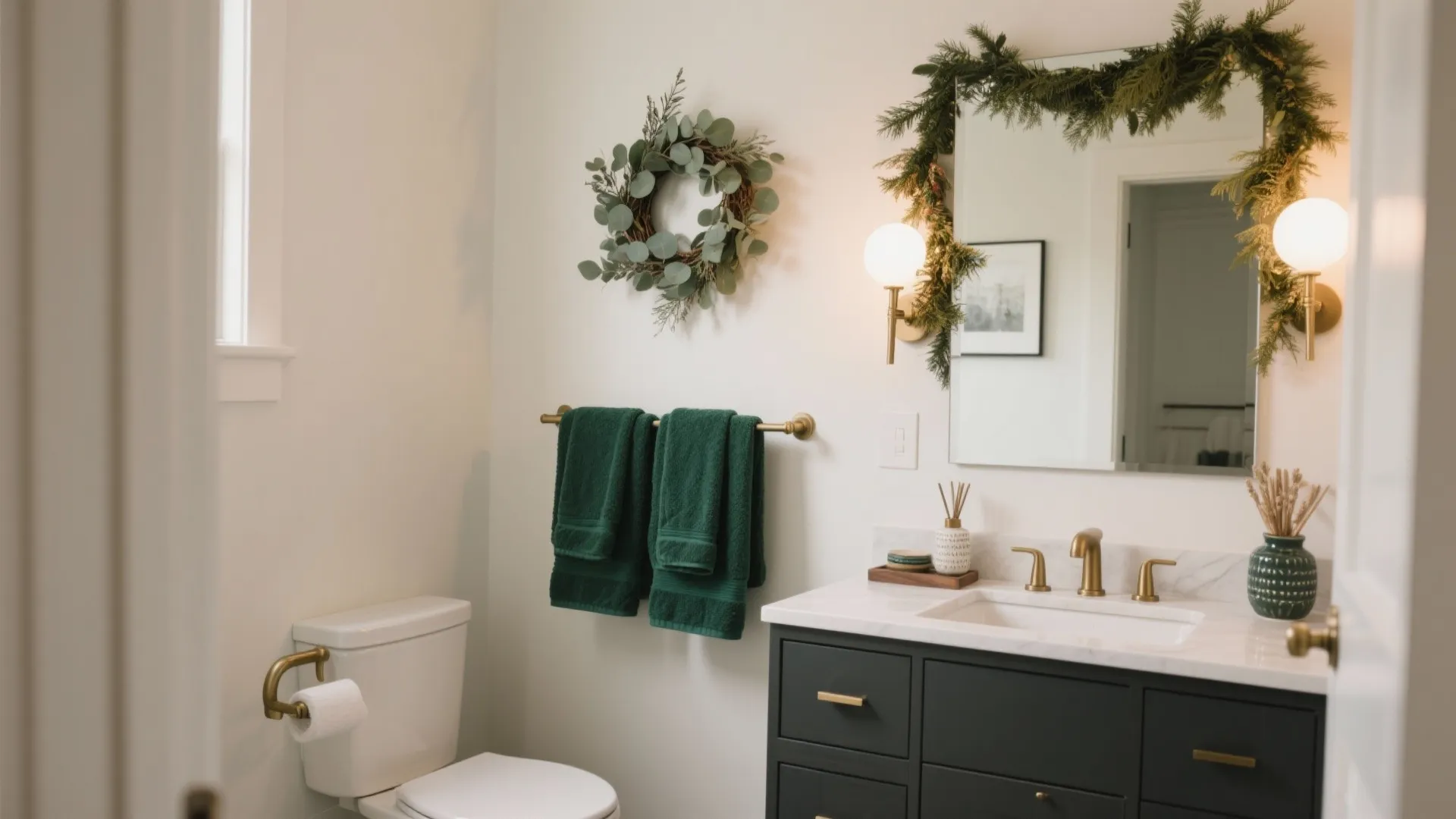 5 Elegant Christmas Bathroom Decor Ideas: Small-space, stylish holiday touches I use to make bathrooms feel festive without clutter