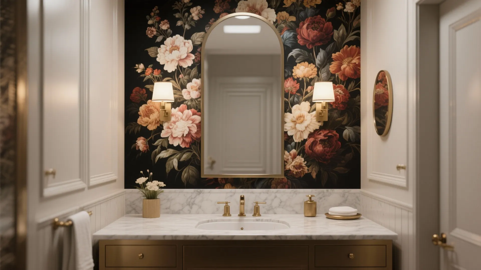 Bold Mural Walls as the Bathroom’s “Art Piece”