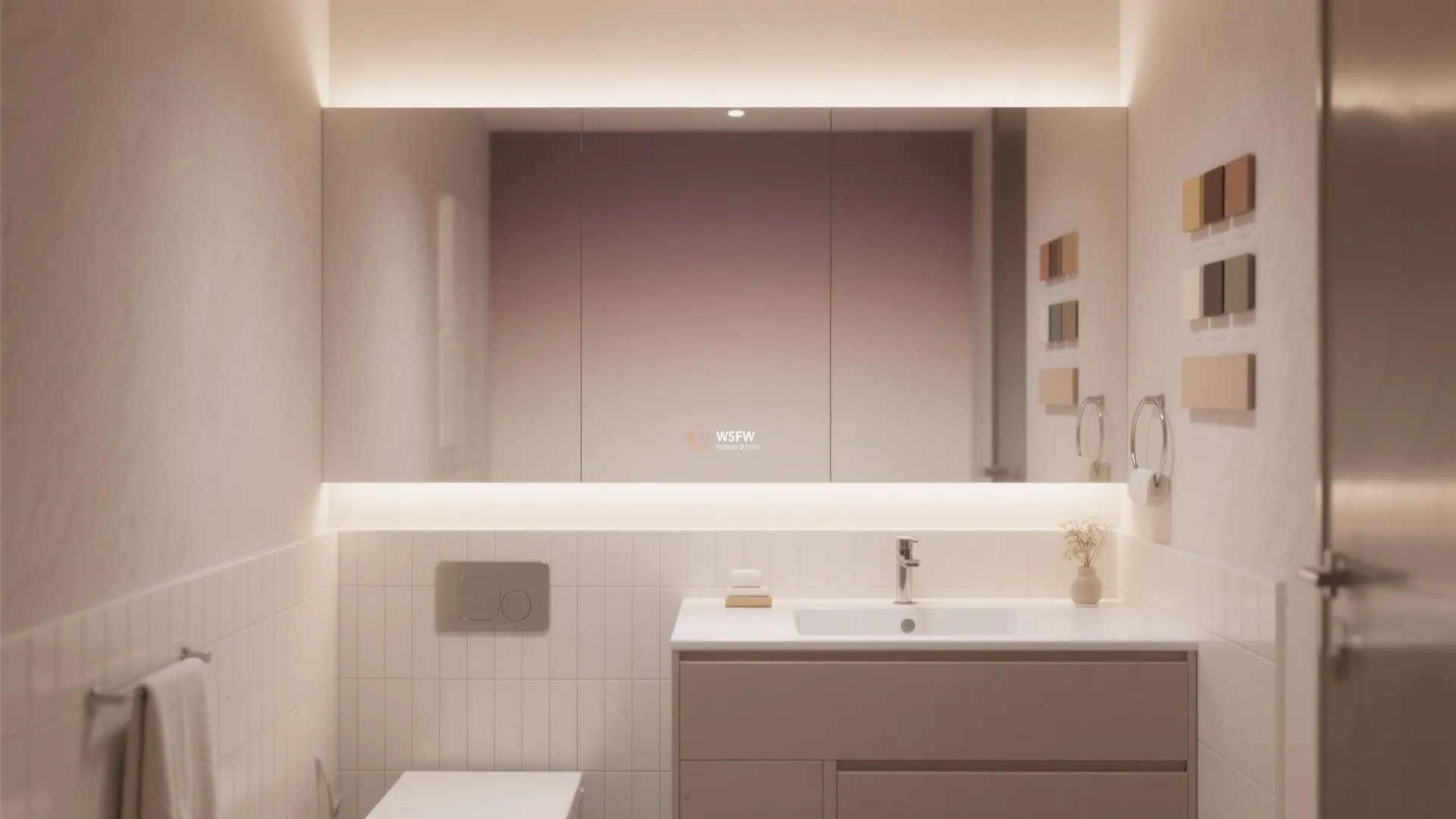 4. Subtle Ombre in Small Bathrooms