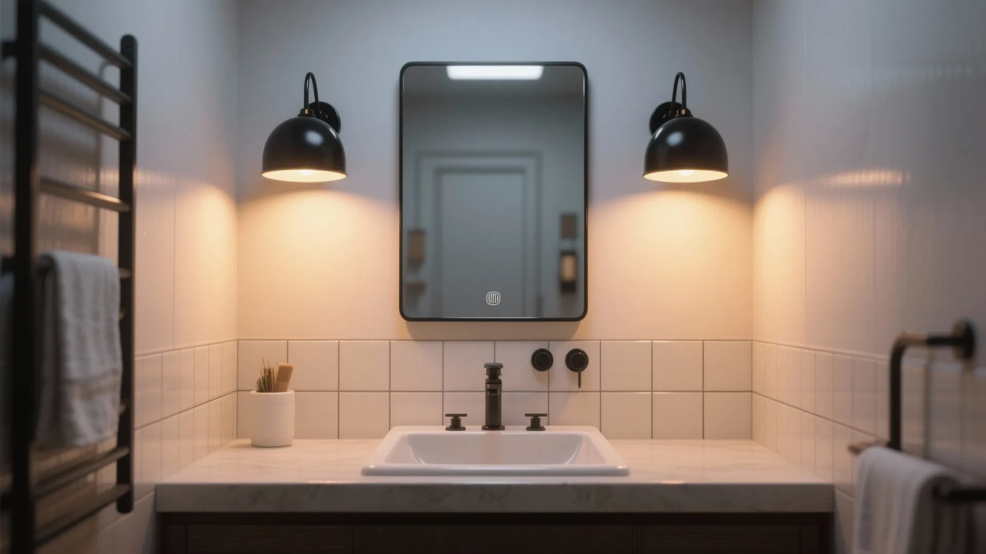 2. Pair Flanking a Bathroom Mirror