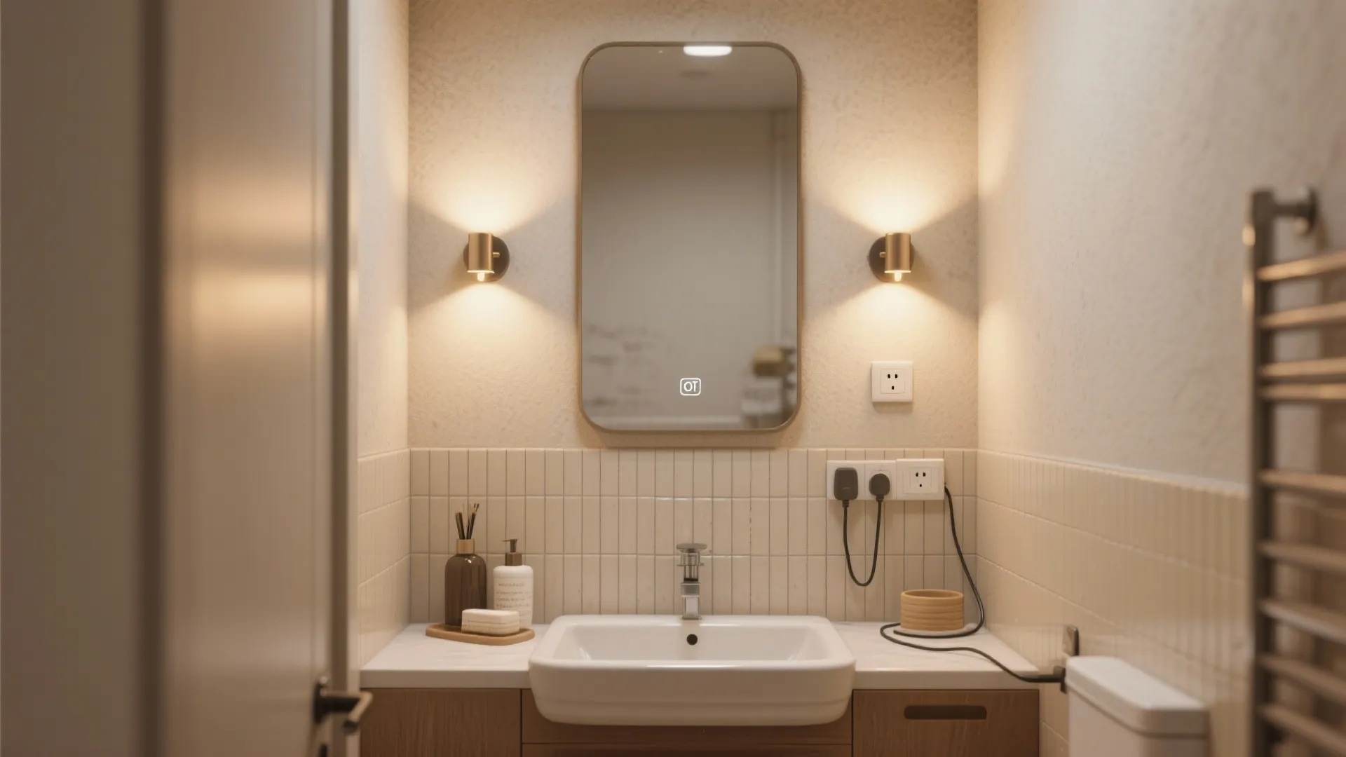 5. Bathroom Mirror Lighting (When Hardwiring Isn’t Possible)