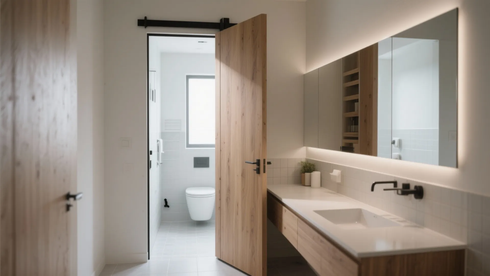 3. Pocket Doors to Save Space