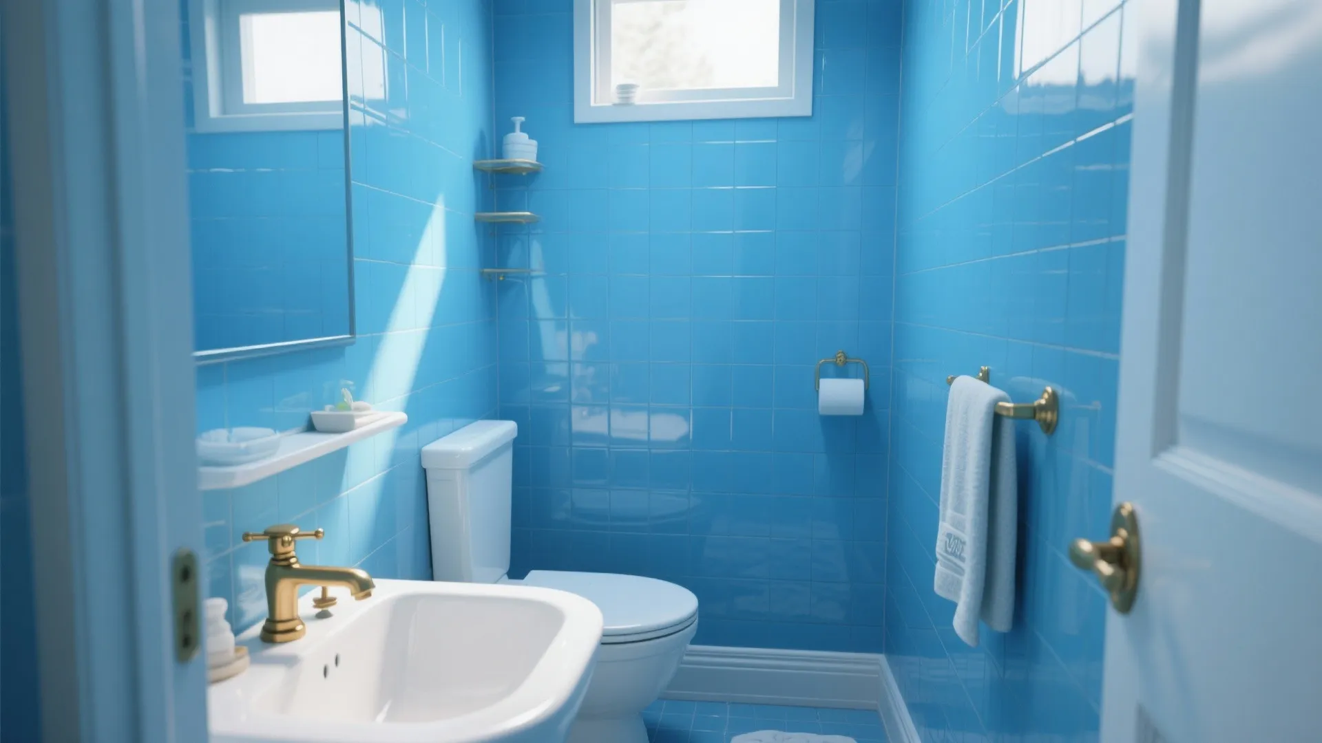 5. Sky Blue in Small Bathrooms and Powder Rooms