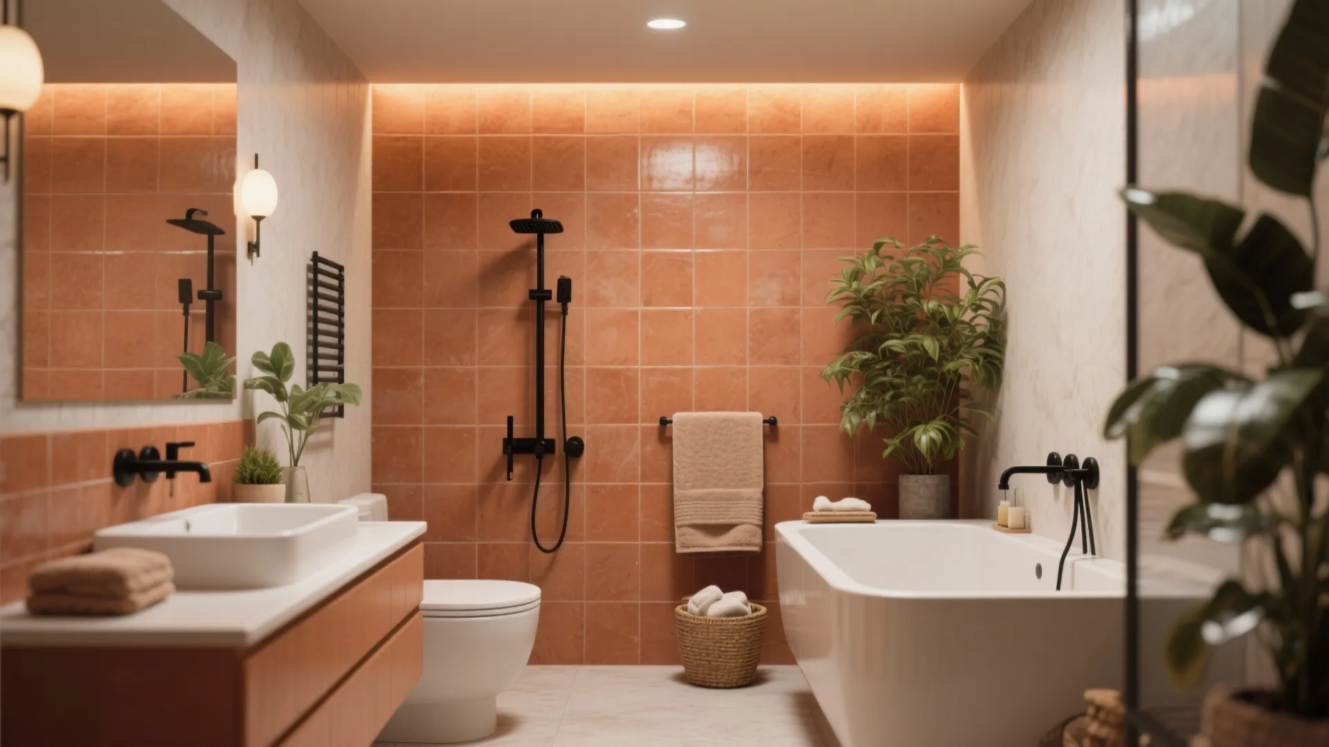 4. Terracotta in Bathrooms: Warm Spa Vibe