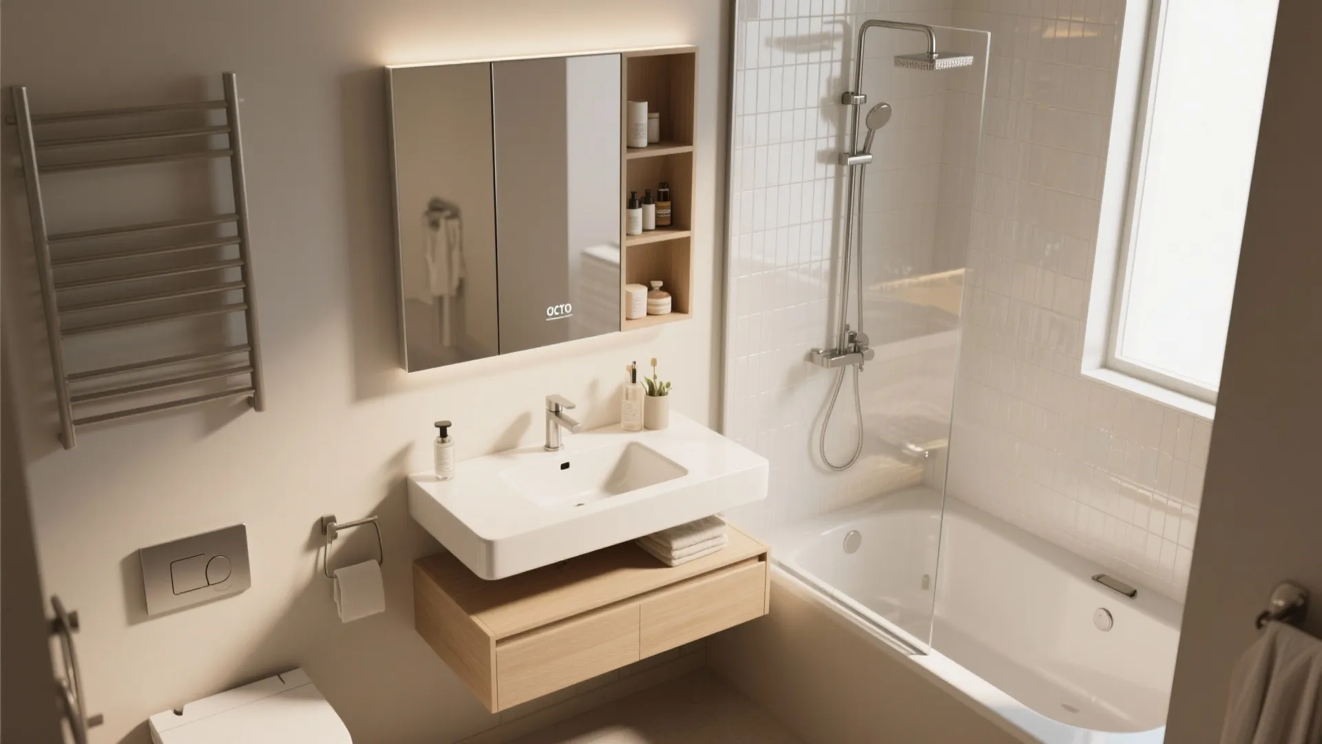 5. Bathroom layout that maximizes storage