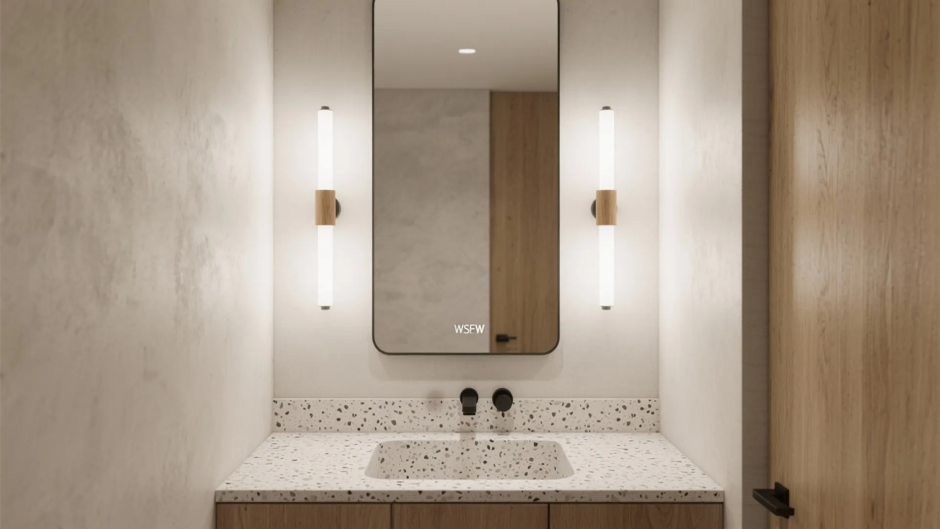 Spa-Quiet Bathrooms with Vertical Sconces