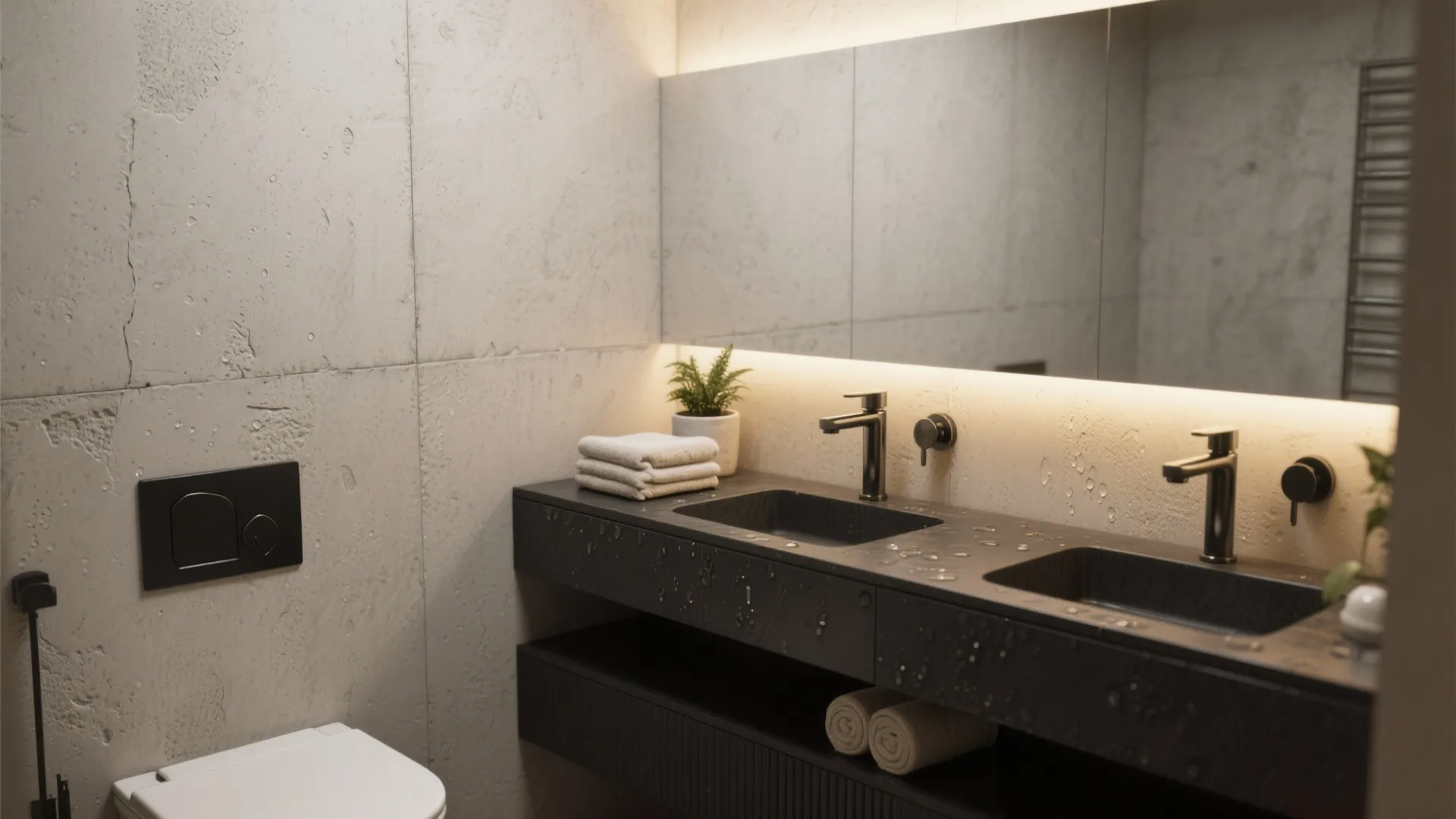 2. Subtle texture for tiny bathrooms