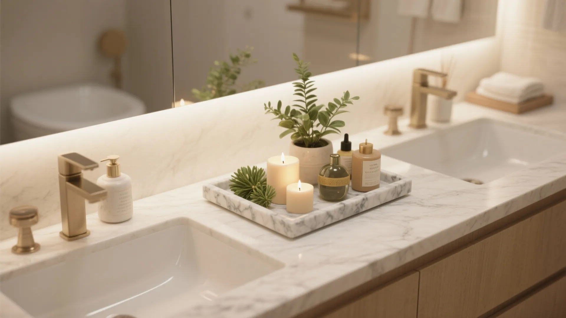 10 Chic Bathroom Tray Decor Ideas: Small Trays, Big Style — My Favorite Bathroom Styling Tricks