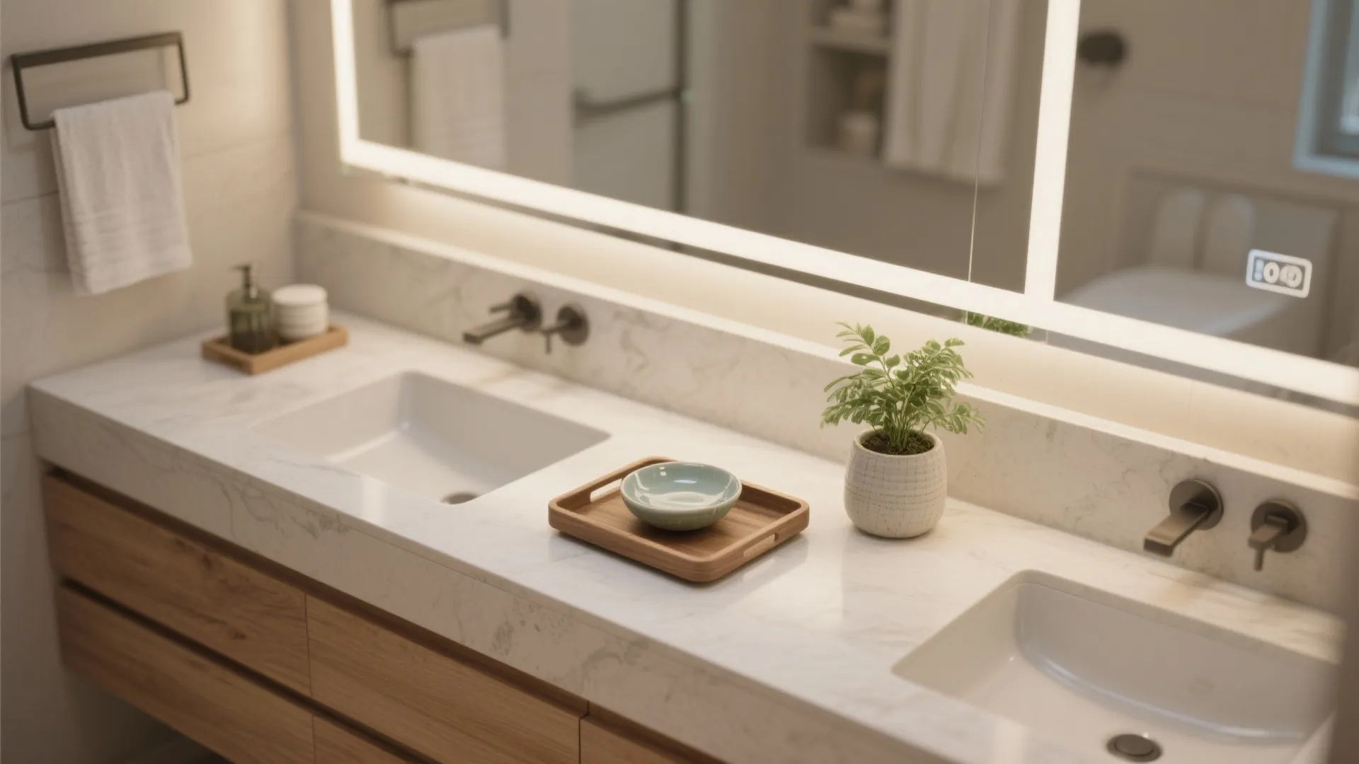 Bathroom Tray Decor Ideas: 5 Stylish Ways: Quick, practical bathroom tray styling ideas I use in real projects to make small sinks sing