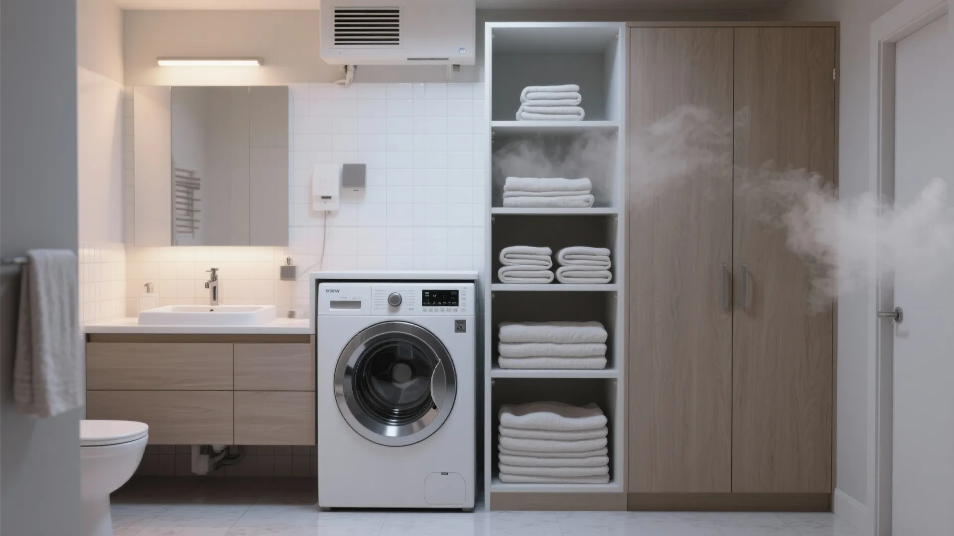 3. Combine bathroom layouts with laundry functions