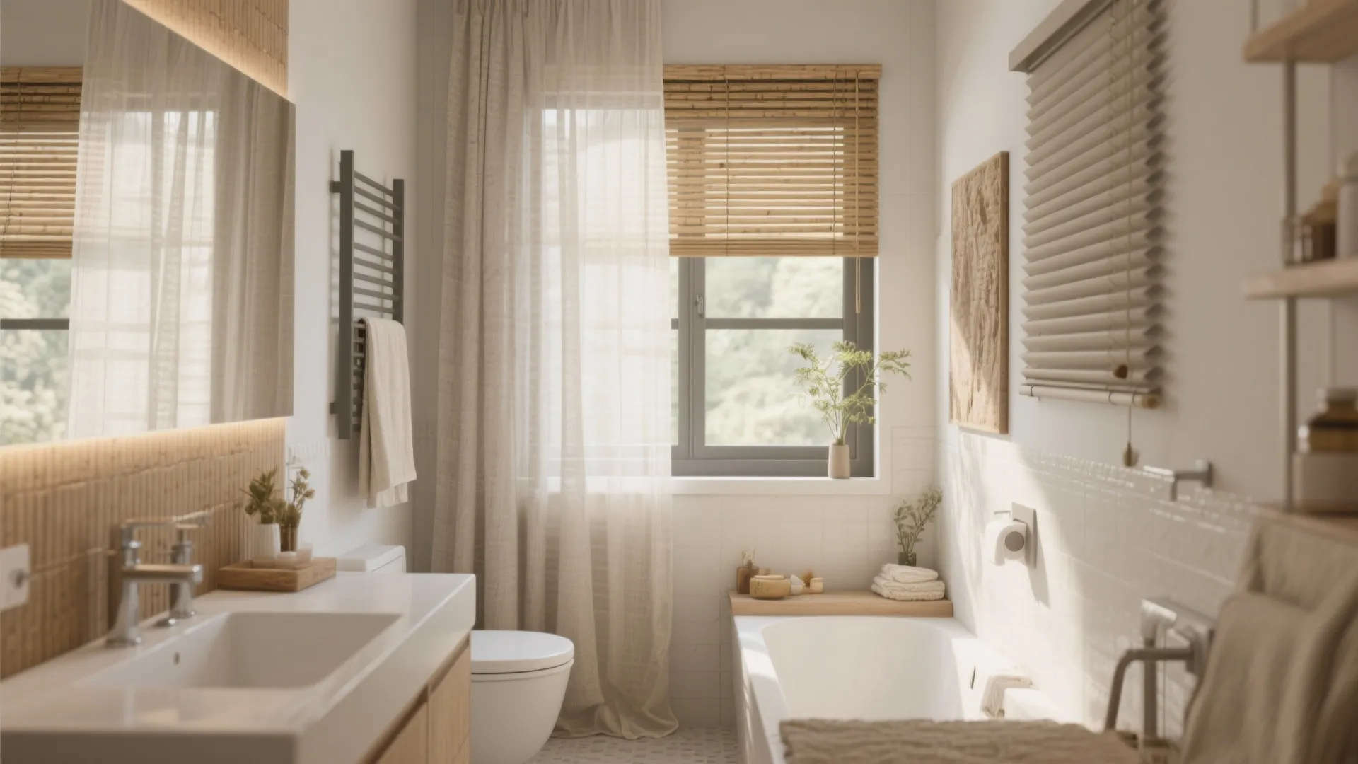 10 Bathroom Window Curtain Ideas