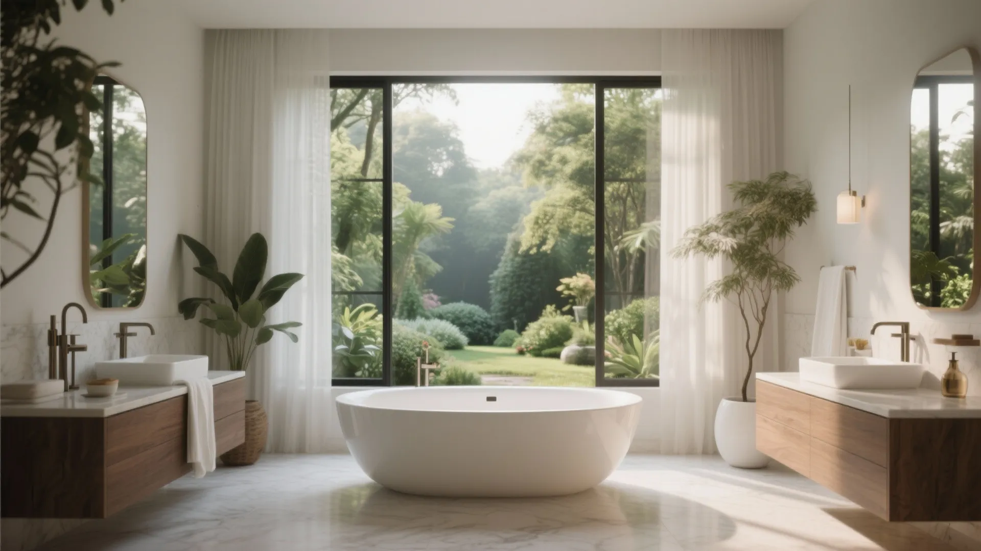 7. Statement Bathtub Placement