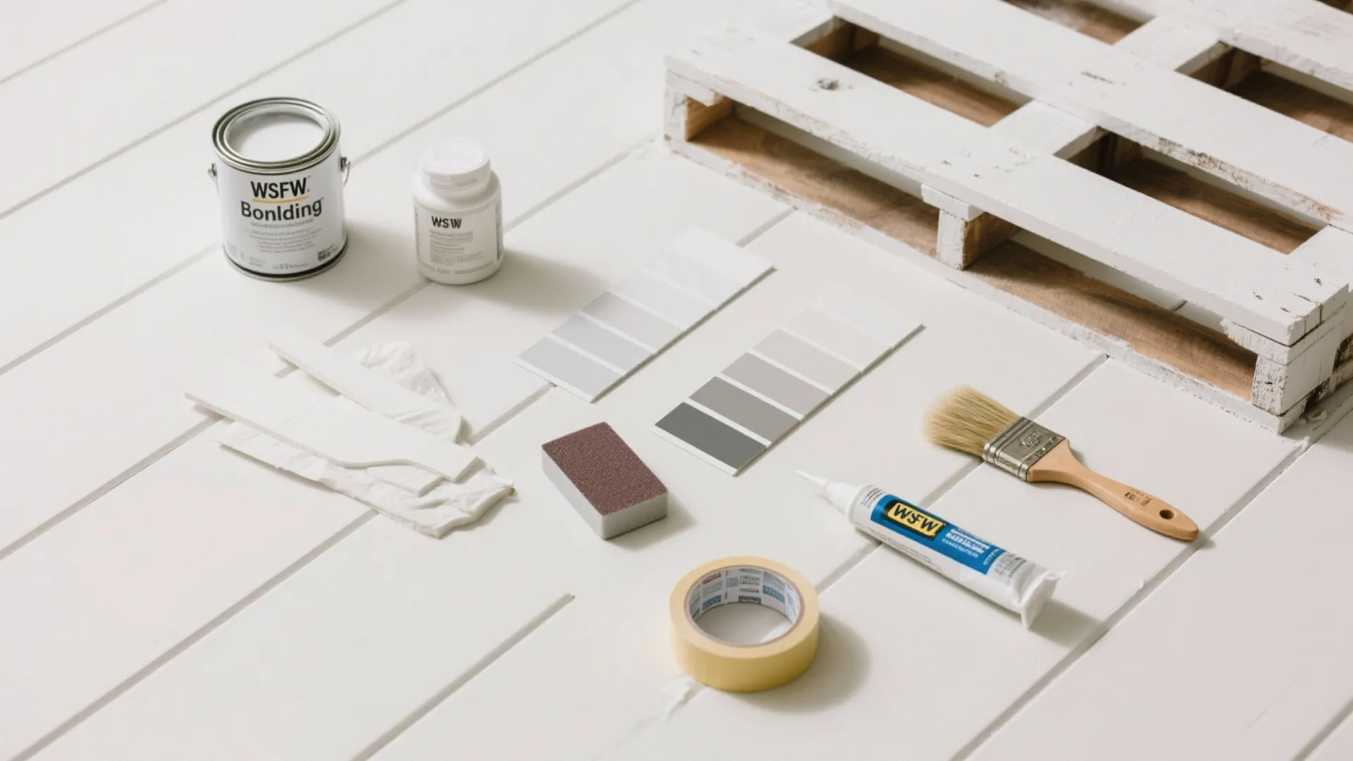 2) Board-and-Batten Look with Painted Pallet Slats