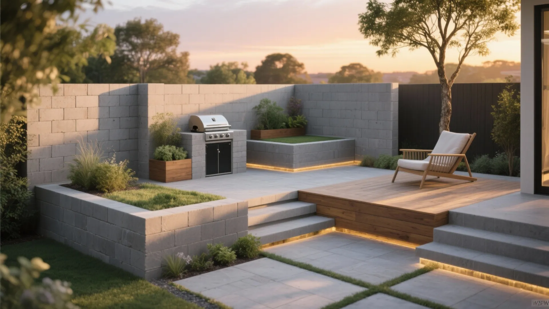 Short, Battered Modules: Terracing for Small Spaces