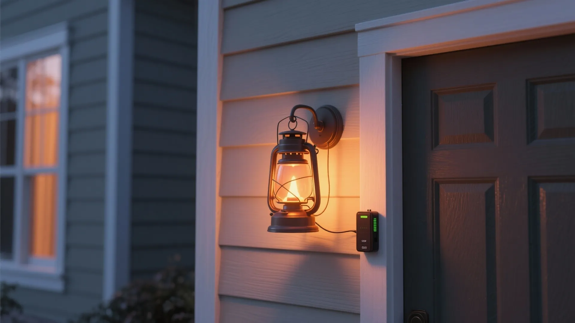 2: Mount battery-powered lantern sconces