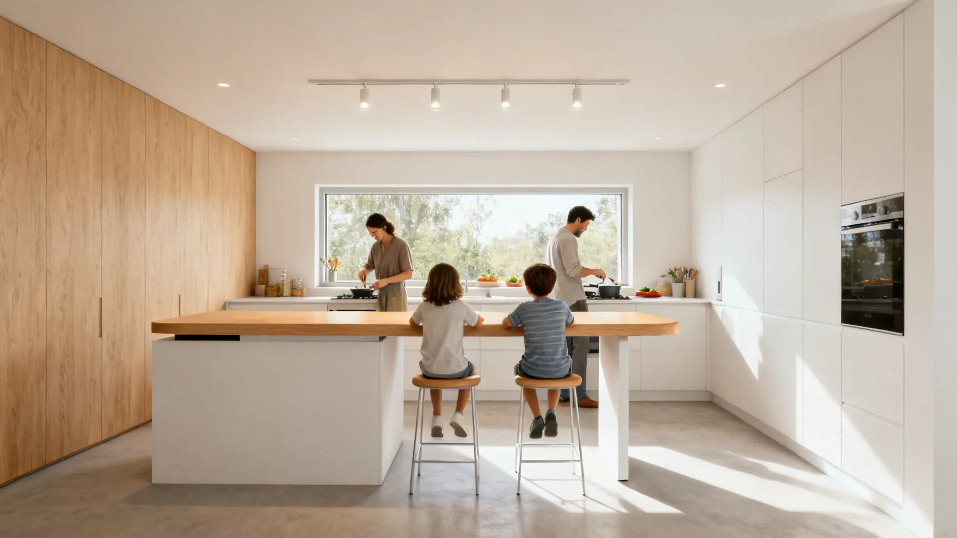 Bay Window Breakfast Bar (Slim Counter + Stools)