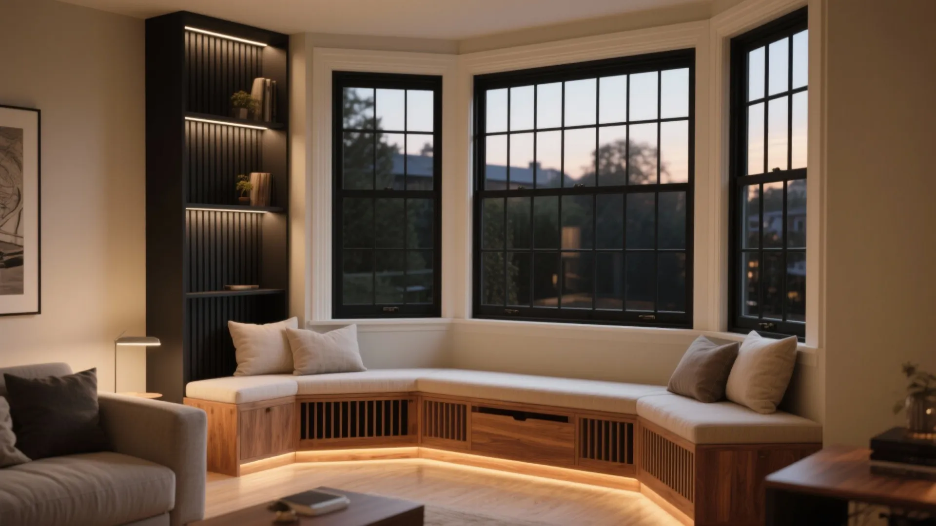 5) Bay Window Seating + Grille Rhythm