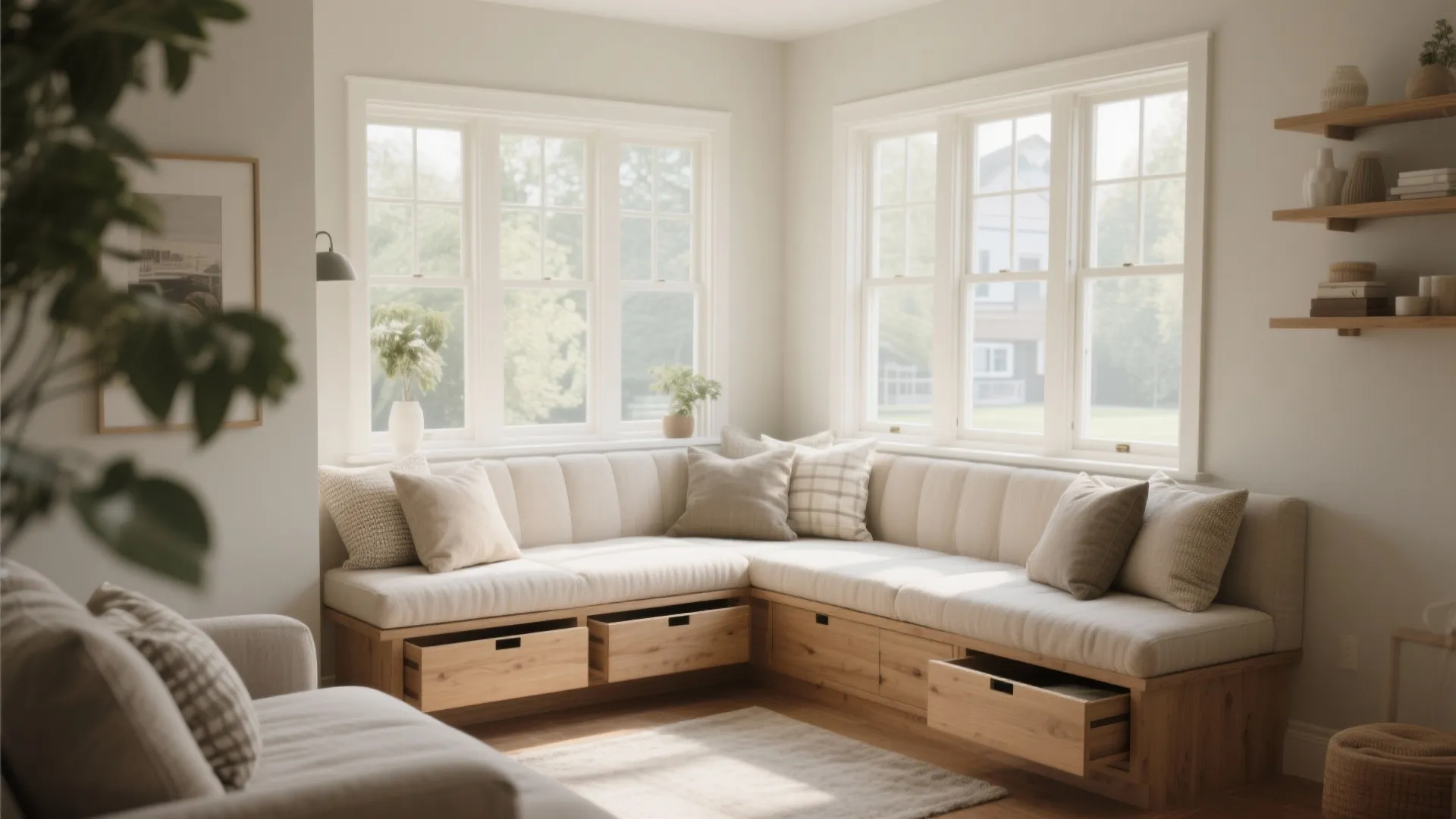 1. Cozy Window Seating with Built-In Storage