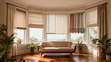 5 Blinds Ideas for Living Room Bay Windows