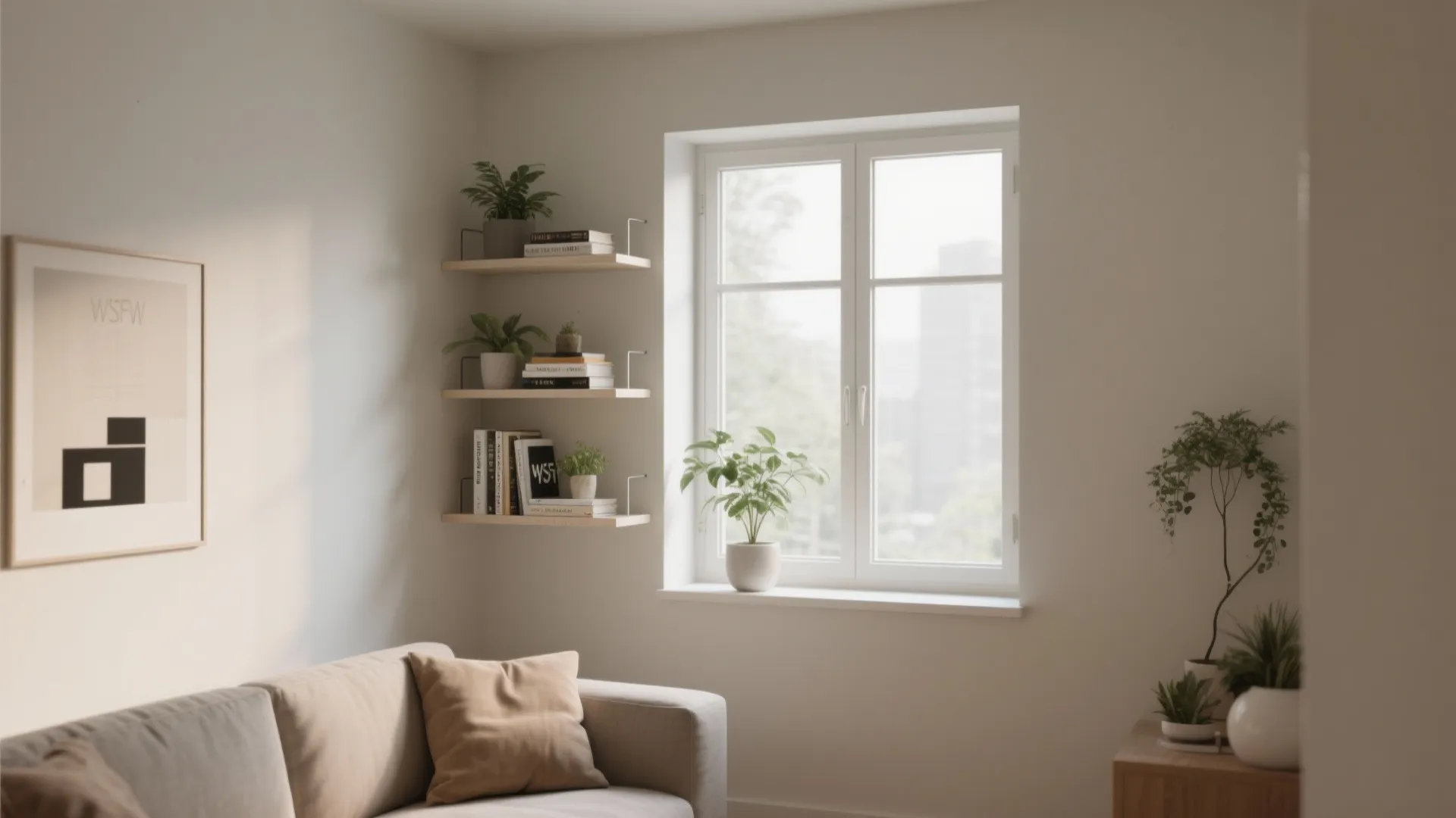 3. Floating Shelves for Vertical Display