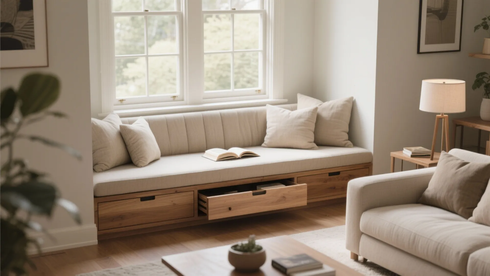 1. Cozy Window Seat with Built-in Storage