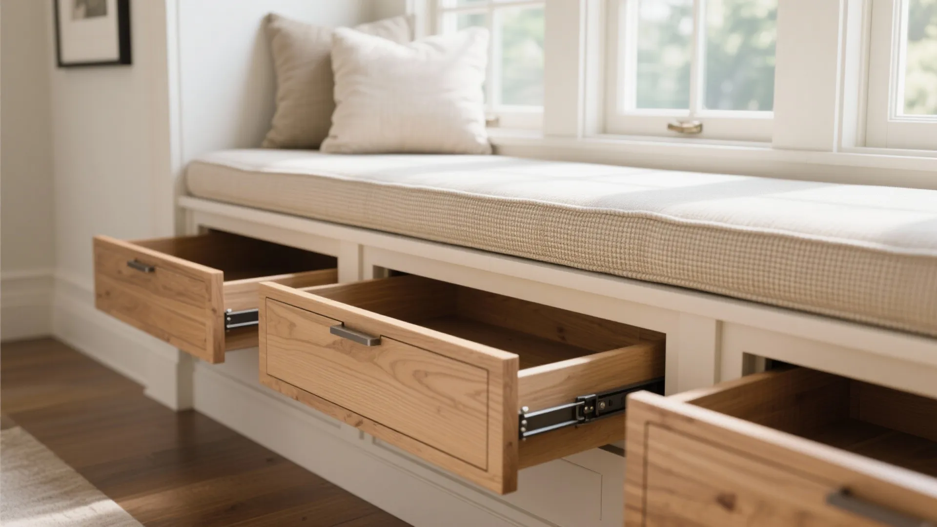 3. Built-in Storage Under the Bay
