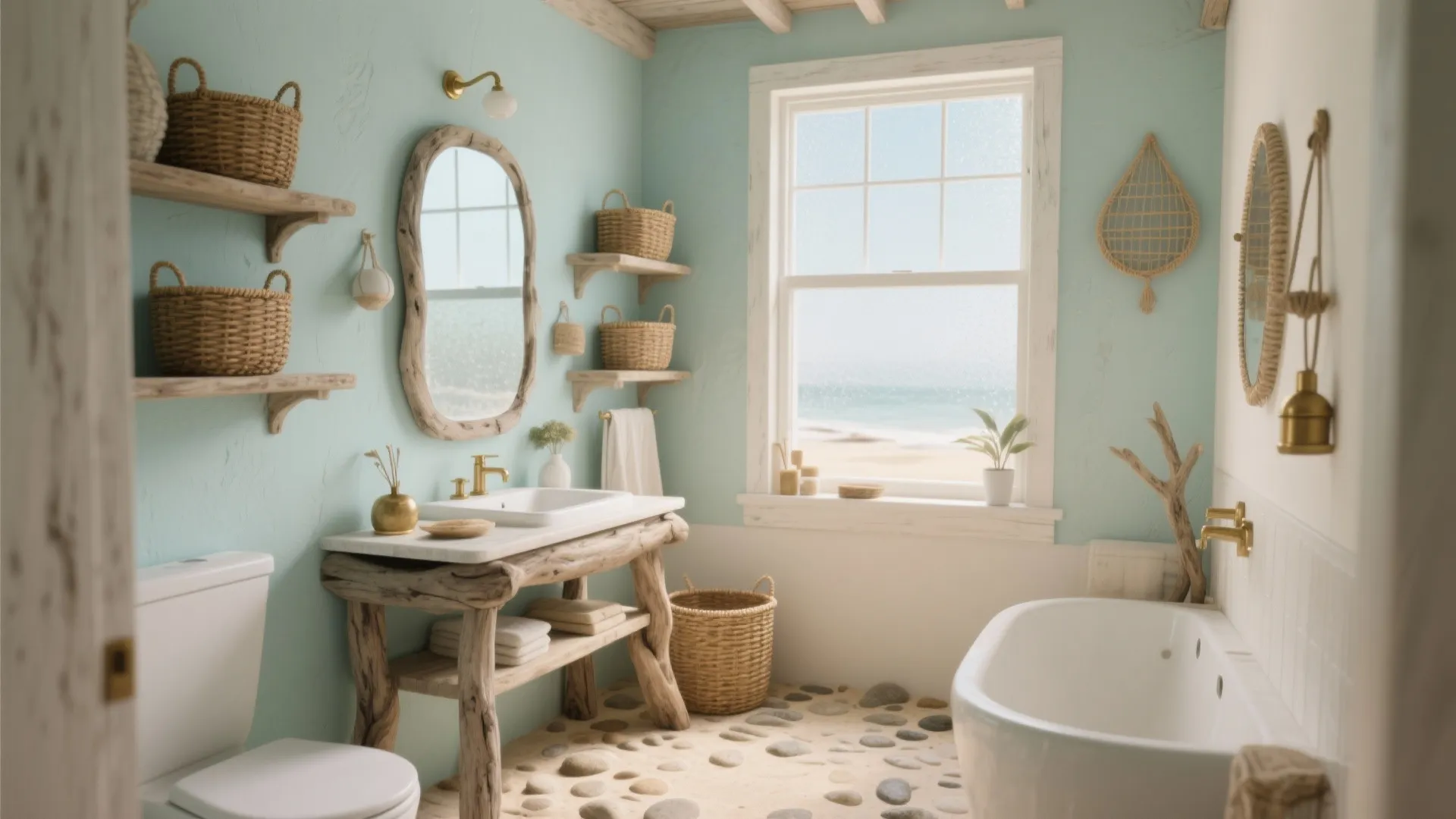 Beach Style Bathroom Decor: 5 Coastal Ideas: Small-space coastal charm — five practical ways I turn tiny bathrooms into beachy retreats