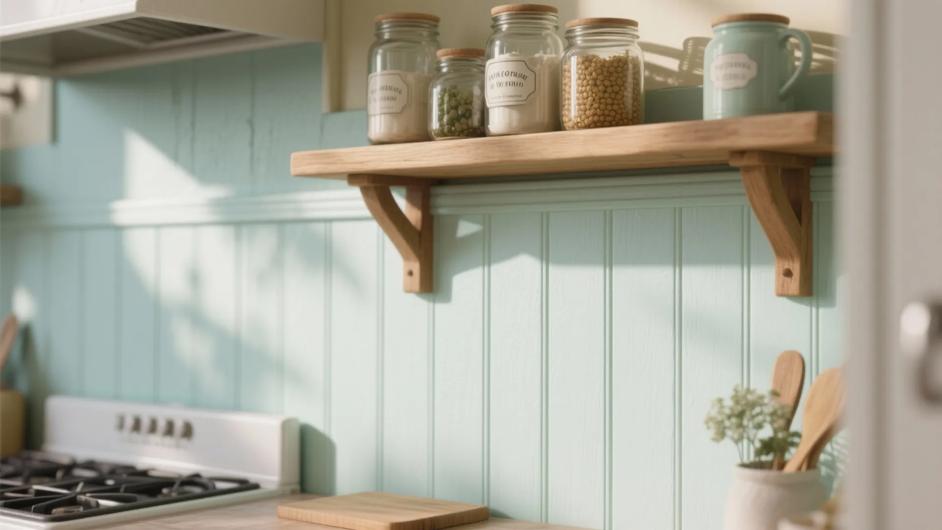 2. Painted Beadboard Backsplash