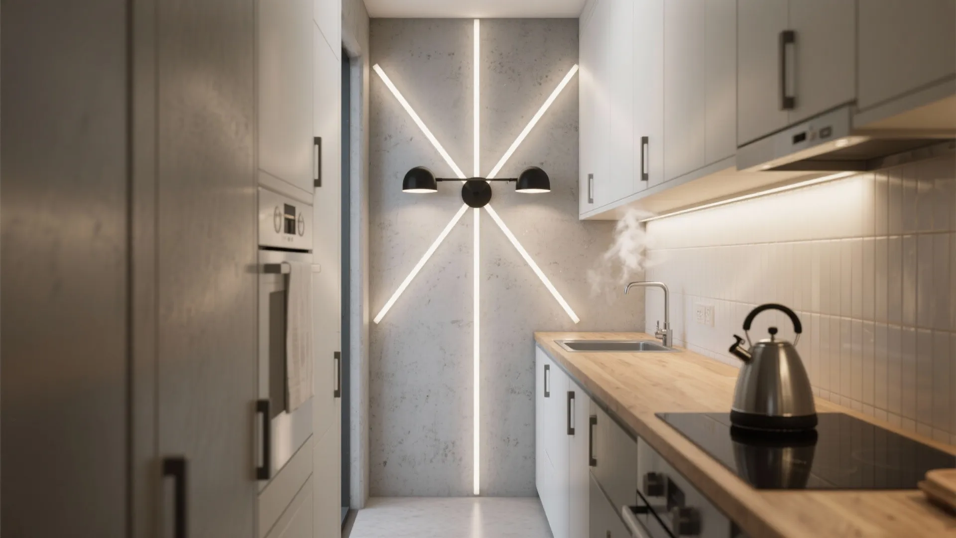 Beam sculpting with a 4-way wall light