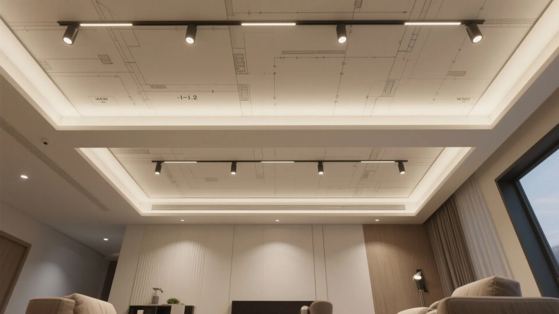 3) Hidden Beam Trick: Layered trays to mask structure