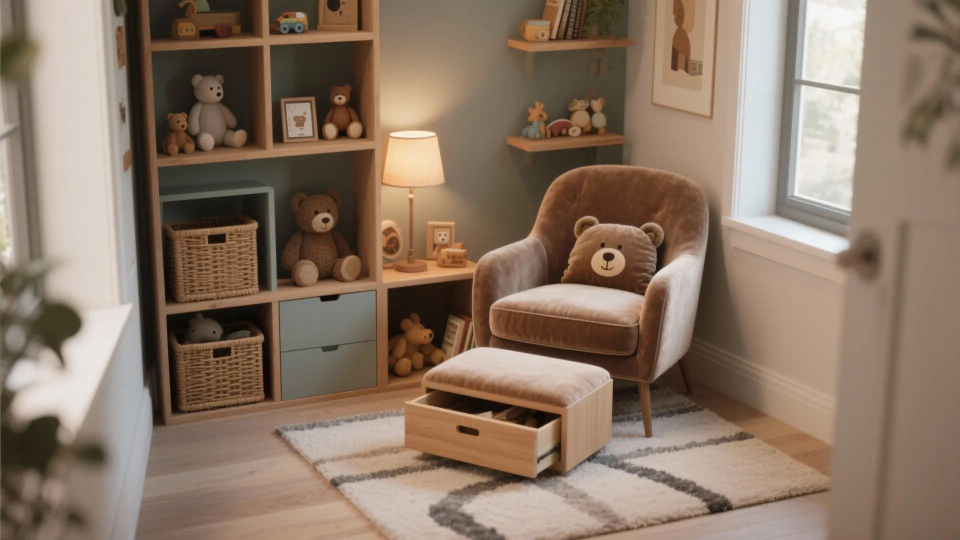 2. Signature Bear Corner: Reading Nook + Storage