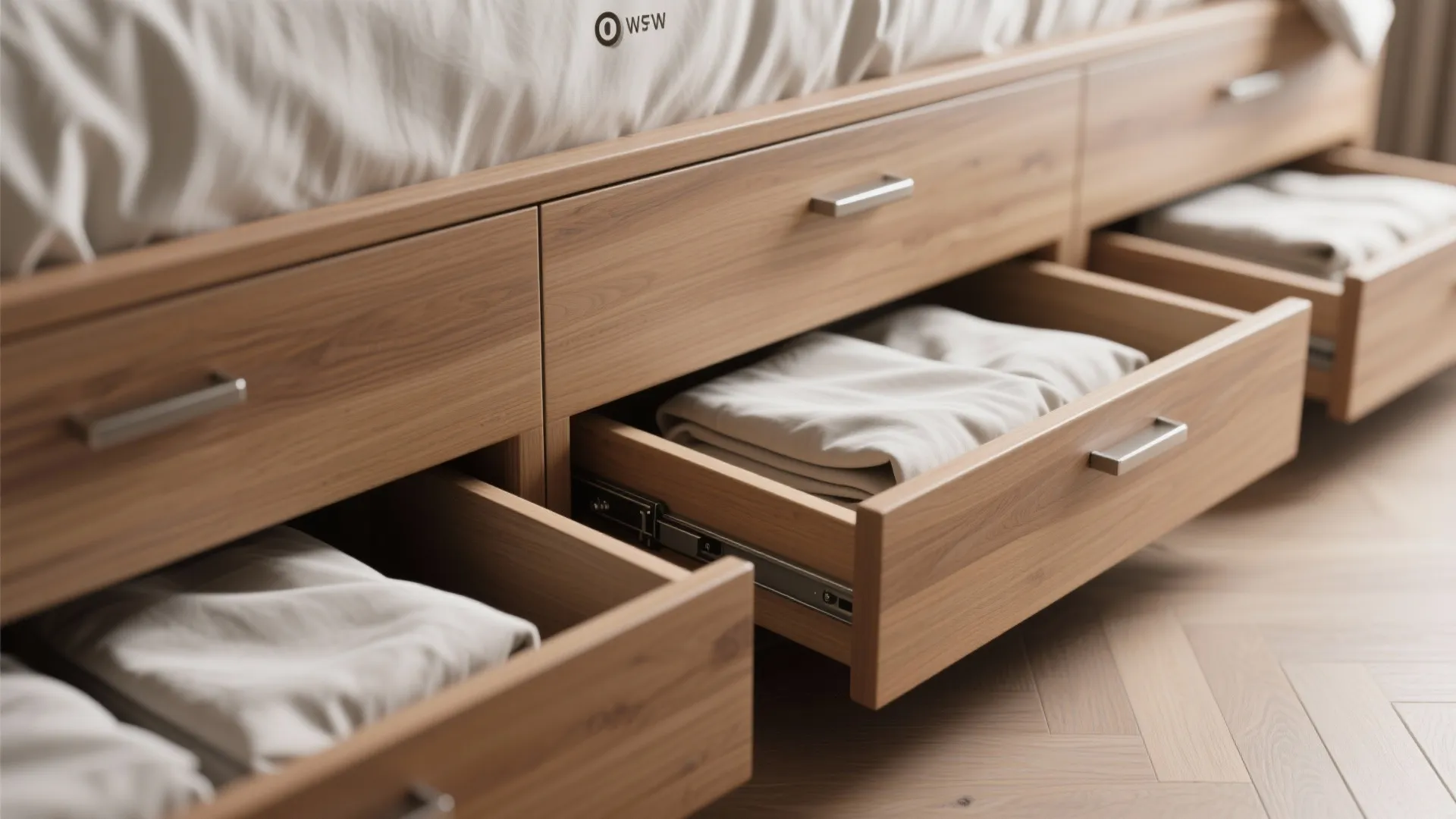 1. Drawers built into the bed base