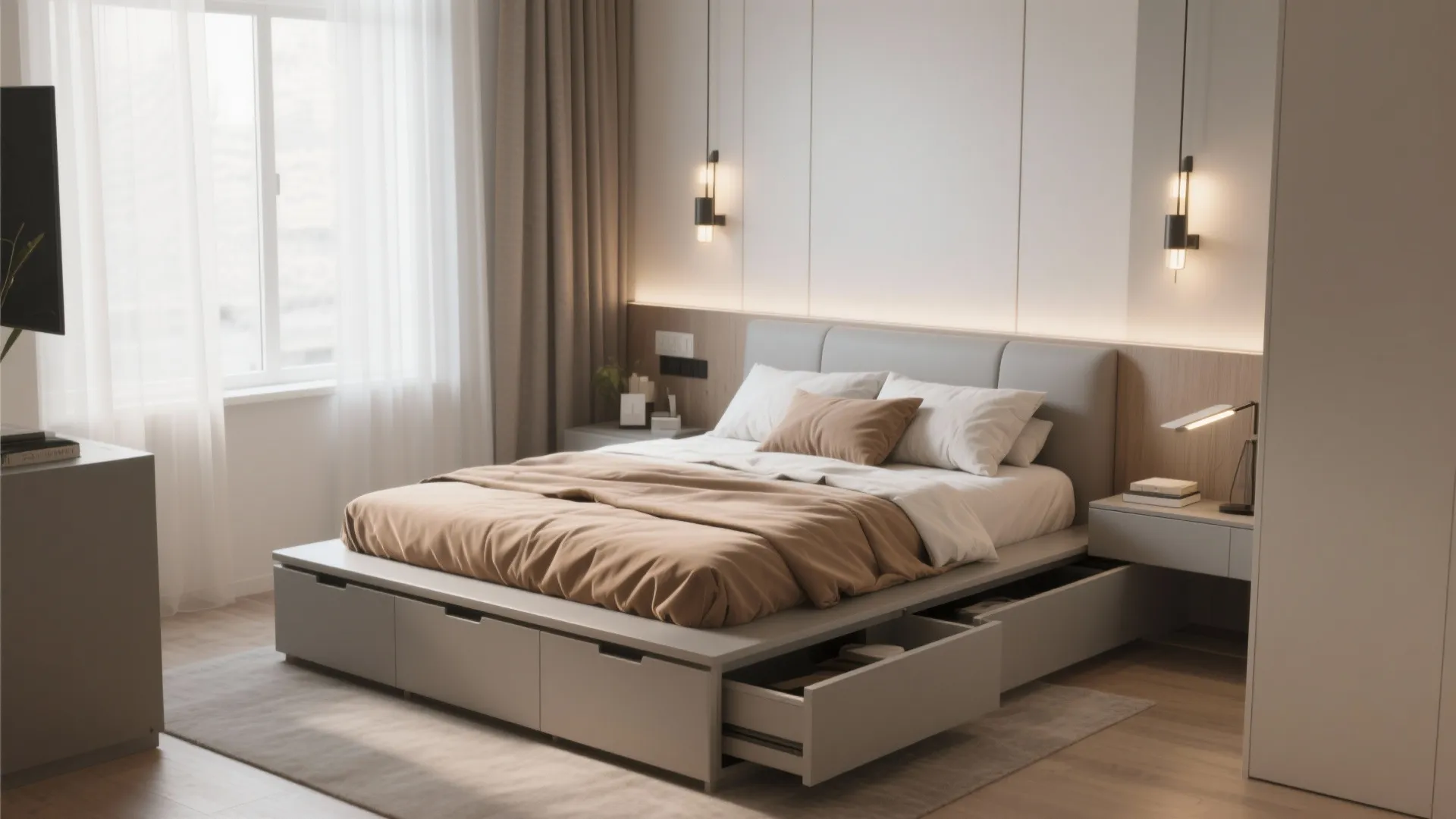 1. Opt for a bed with hidden storage