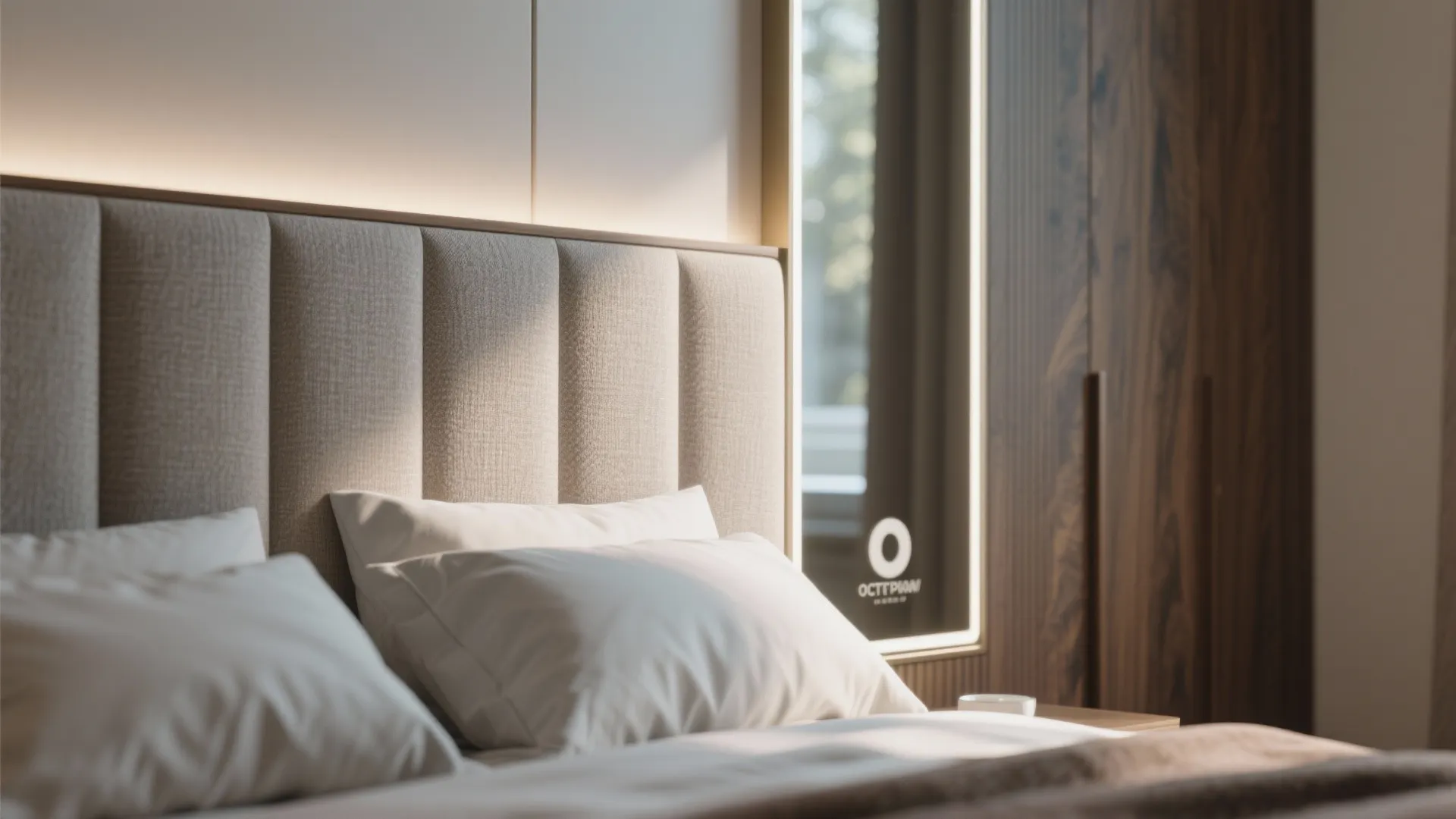 Calm Bedroom with Smart Storage and Mirrors