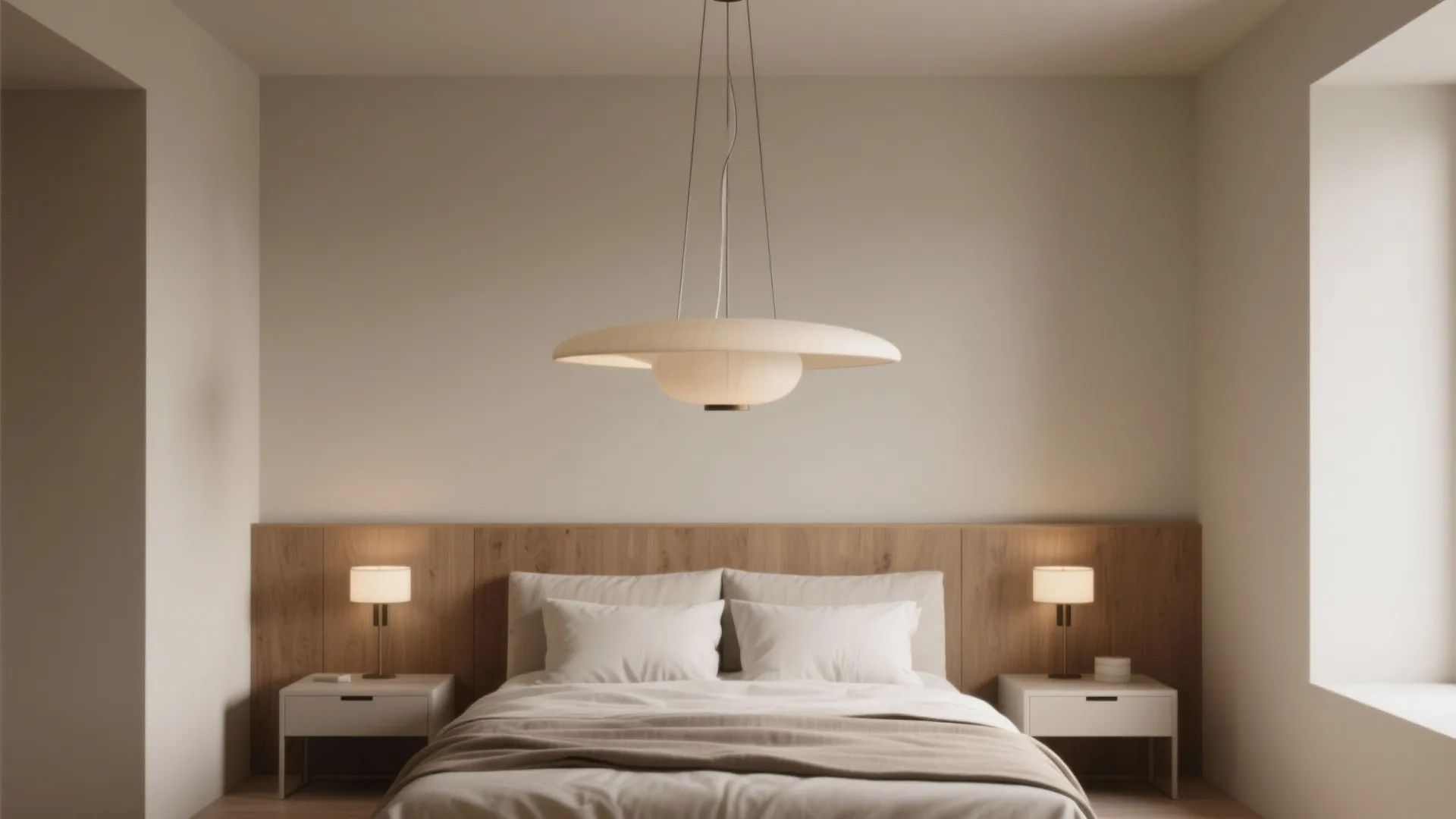 2. Statement pendant over the bed (scaled right)