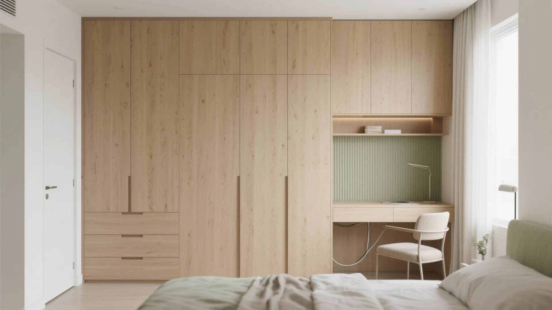 [Section: Design Inspiration 3] Bedroom storage wall + fold-down study