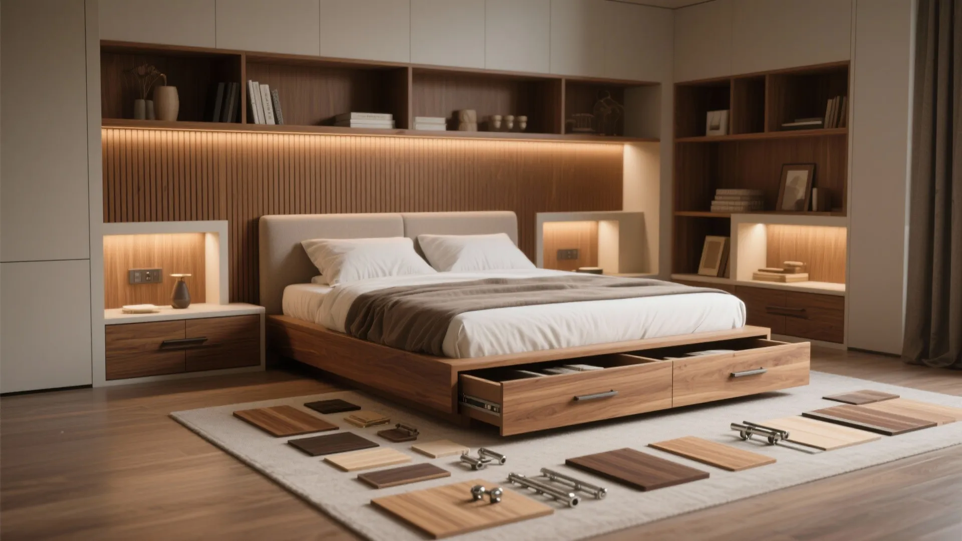 4. Create storage around the bed