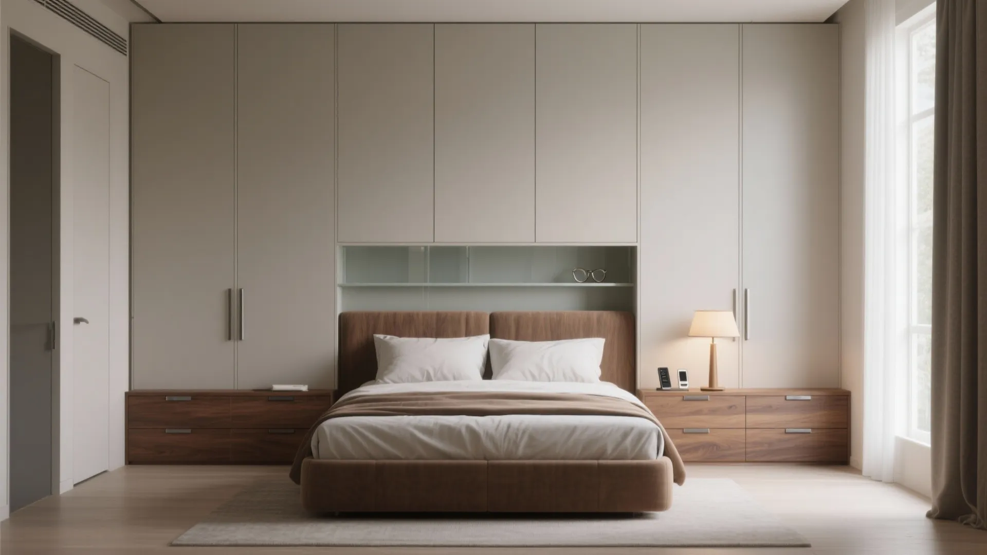 Bedroom Storage Walls Without the Bulk