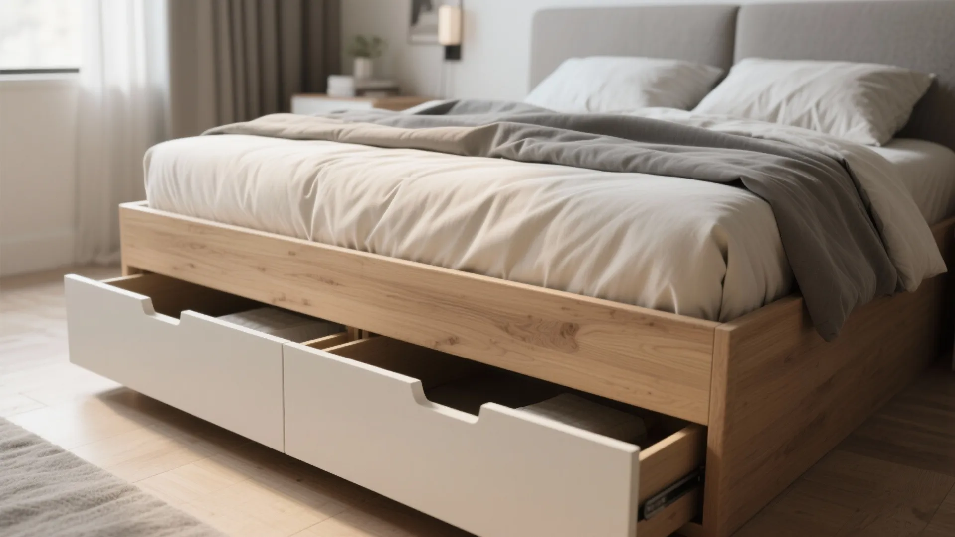 2. Choose a Bed with Built-in Drawers