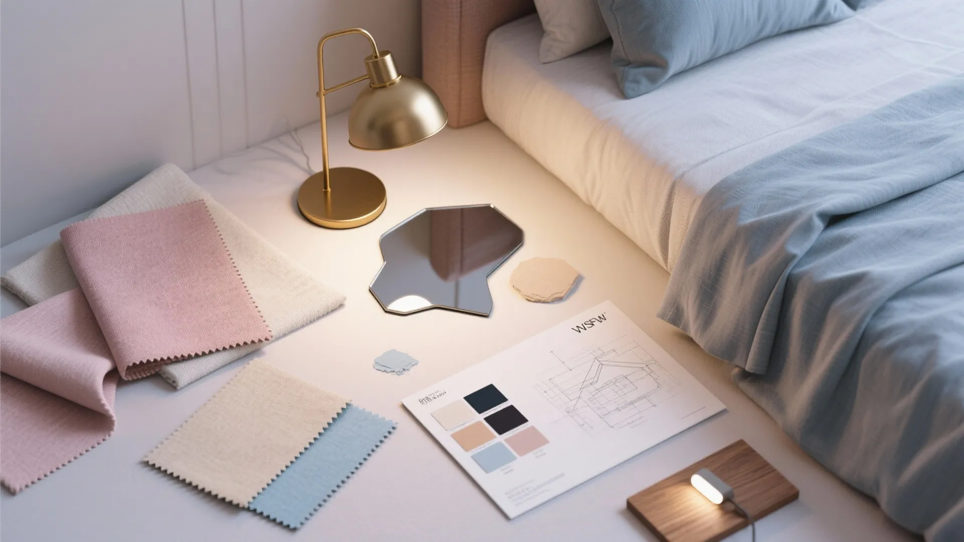 5. Coordinated Bedding and Lighting